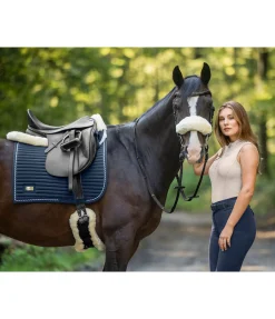 Fourreau pour têtière ou muserolle en véritable fourrure d'agneau