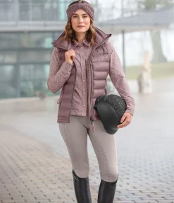 Gilet d'équitation softshell bi-matière à capuche Jessy