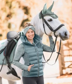 Gilet d'équitation softshell bi-matière à capuche Jessy