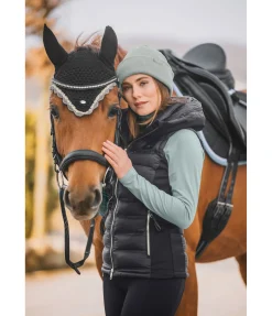 Gilet d'équitation softshell bi-matière à capuche Jessy