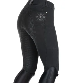 Pantalon d'équitation en jean à fond intégral grip Estelle