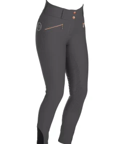 Pantalon d'équitation taille haute shoftshell à fond intégral Grip Ariana