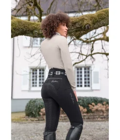 Pantalon d'équitation taille haute thermique à fond intégral grip Elodie