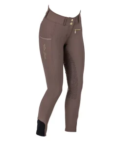 Pantalon d'équitation taille haute thermique à fond intégral grip Elodie