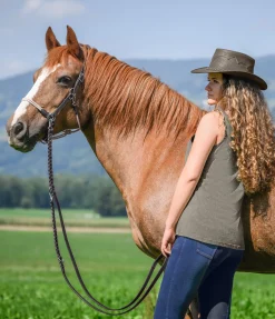 Rênes en cuir tressé 2 en 1 Tromm
