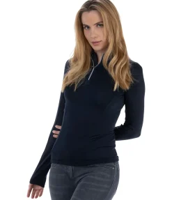 T-shirt technique à manches longues zippé Sofie